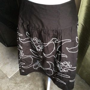 Loft brown full skirt size 4